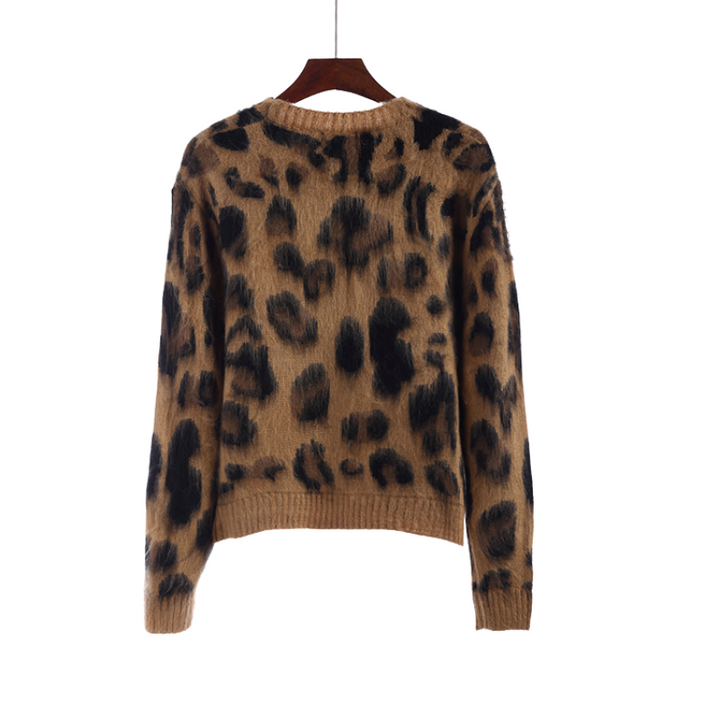 Suéter de Tricô Estampado Animal Print Onça