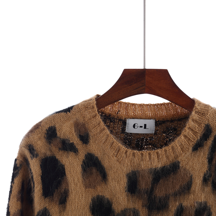 Suéter de Tricô Estampado Animal Print Onça