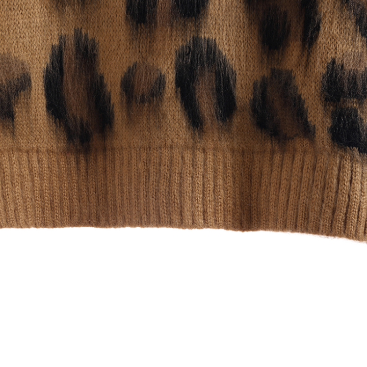 Suéter de Tricô Estampado Animal Print Onça