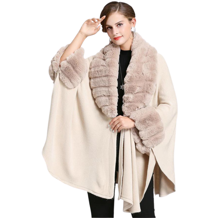Casaco Poncho Gola Pelos