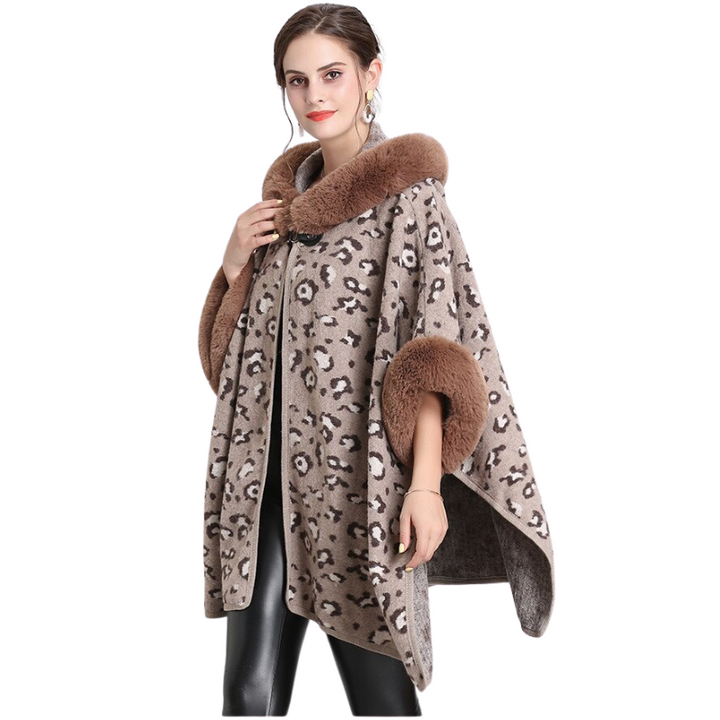 Poncho Com Pelos Animal Print