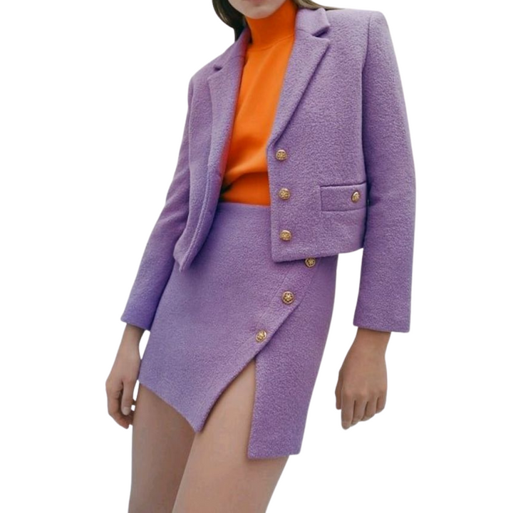 Blazer Curto Alfaiataria Lilás