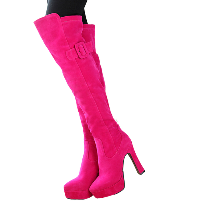 Bota Over The Knee Salto Grosso Fivela