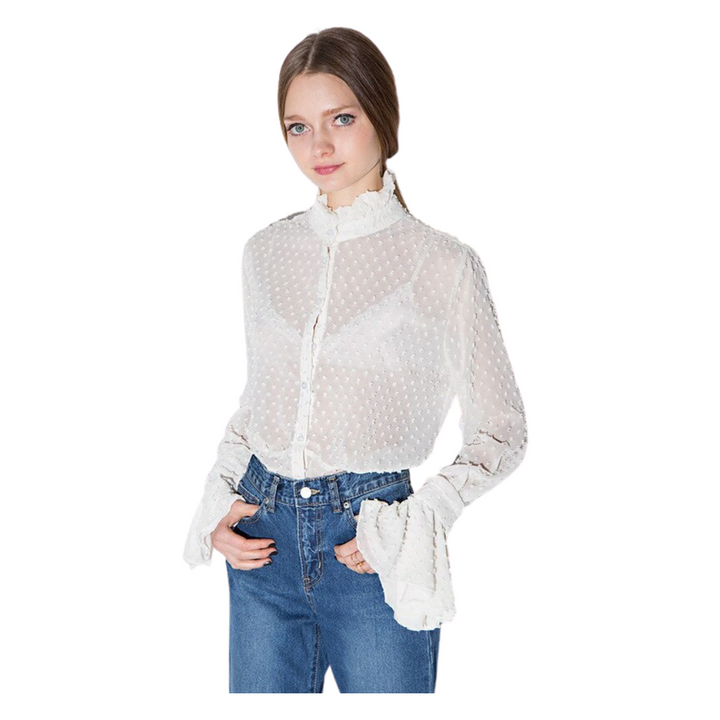 Camisa Manga Flare Off White