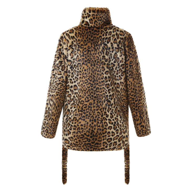 Casaco Oversized Pelo Sintético Onça