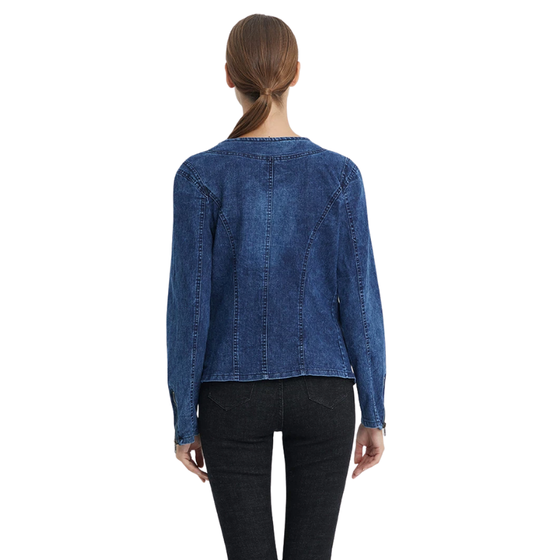 Jaqueta Jeans Feminina Detalhe Cristais