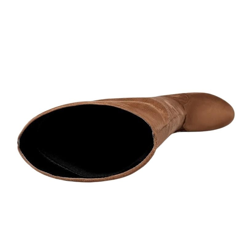 Bota Over The Knee Salto Baixo Suede