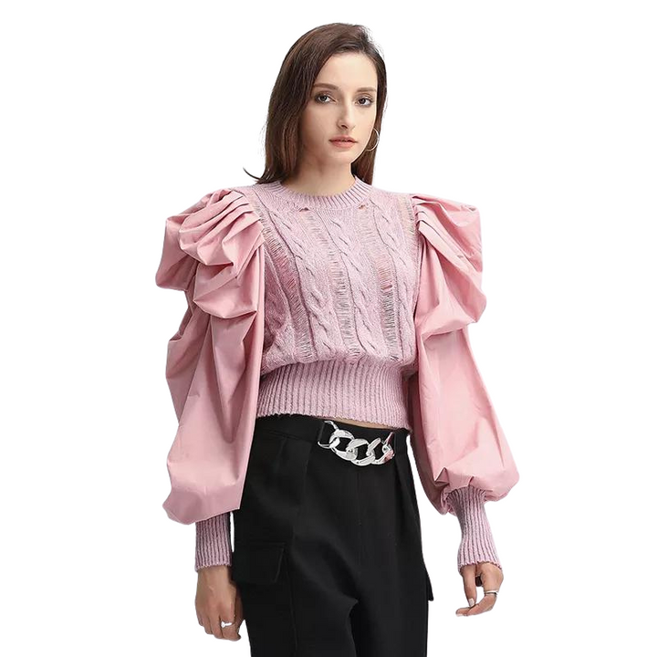 Blusa Tricot Com Manga Bufante