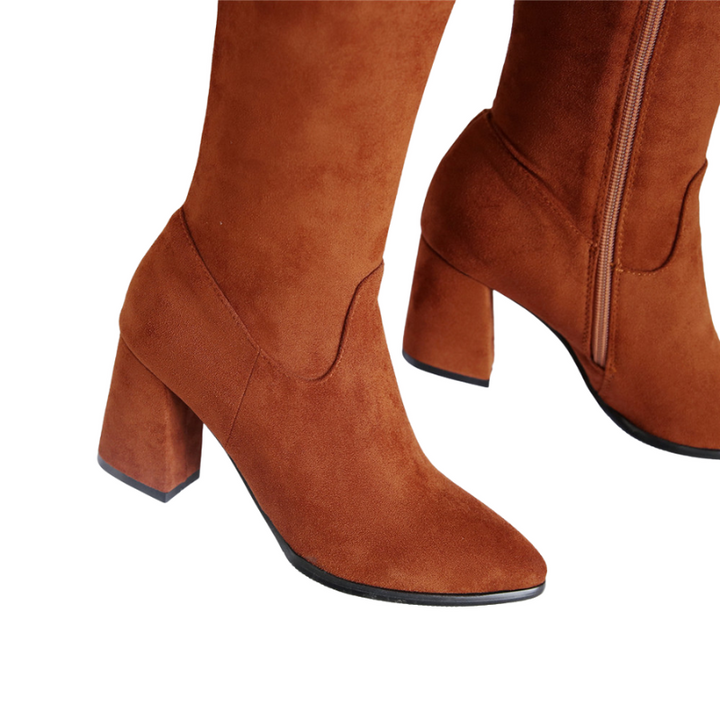 Bota Over The Knee Nobuck Salto Flare