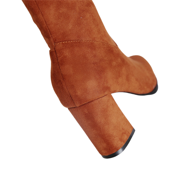 Bota Over The Knee Nobuck Salto Flare