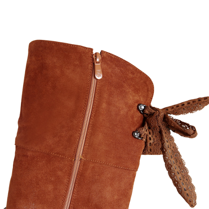 Bota Over The Knee Nobuck Salto Flare