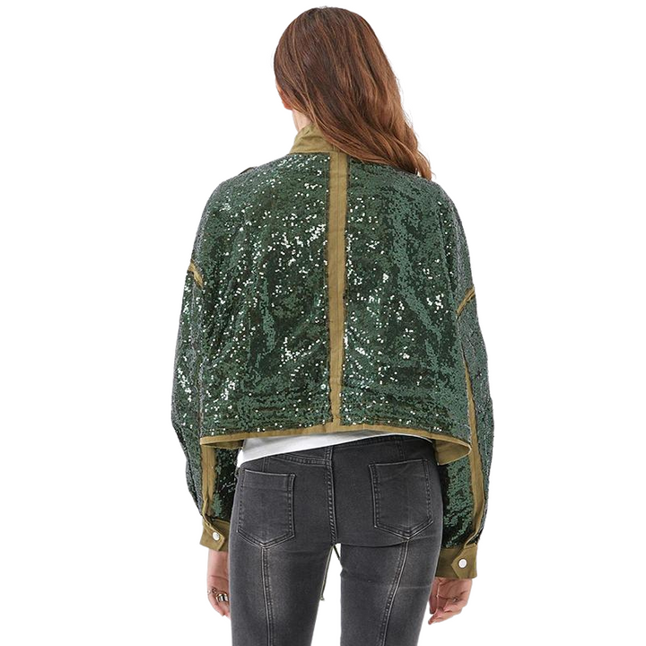 Jaqueta Feminina Lantejoulas Verde