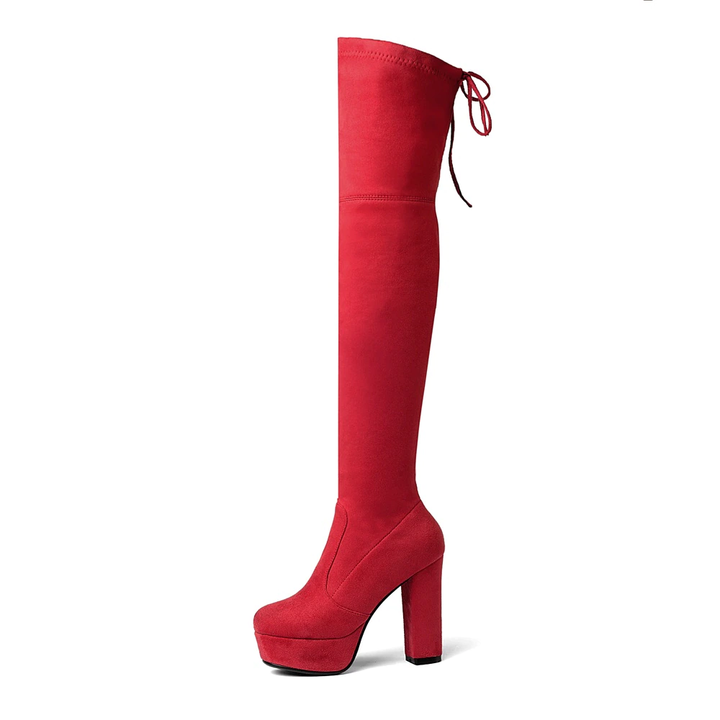Bota Salto Grosso Over The Knee Suede
