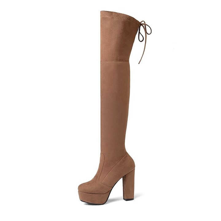 Bota Salto Grosso Over The Knee Suede