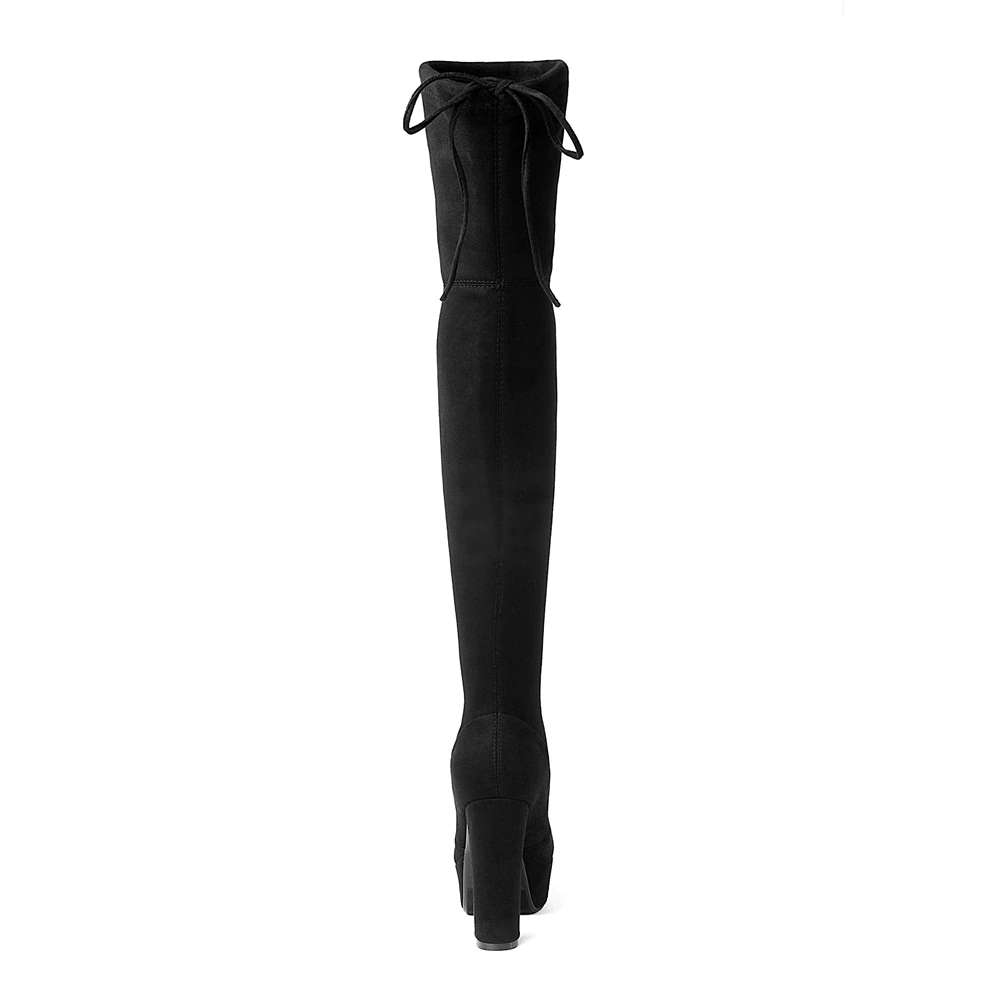 Bota Salto Grosso Over The Knee Suede