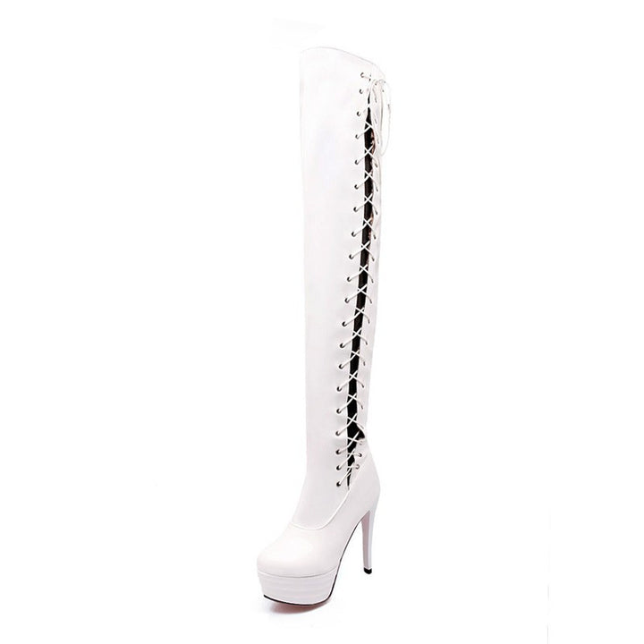 BOTA CANO LONGO VERNIZ COM AMARRAÇÃO - PODEROSA SHOP