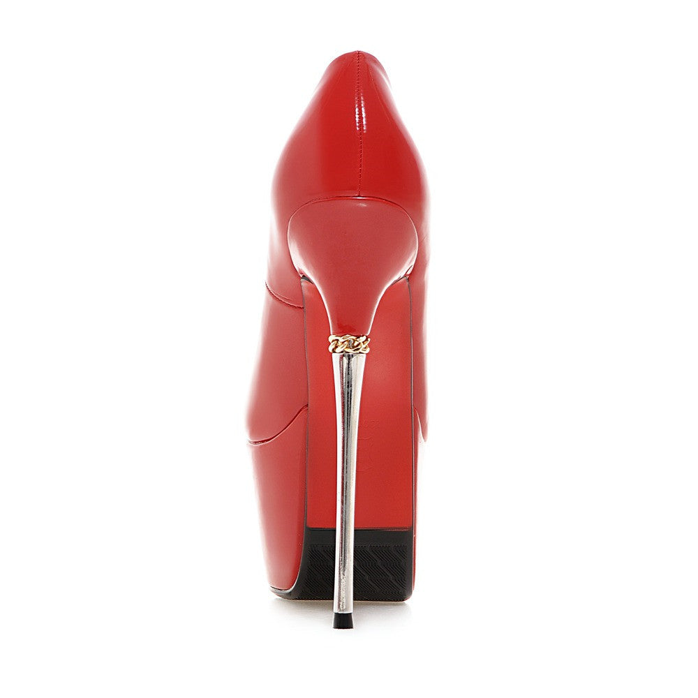 SCARPIN SALTO PRATA VERNIZ - PODEROSA SHOP