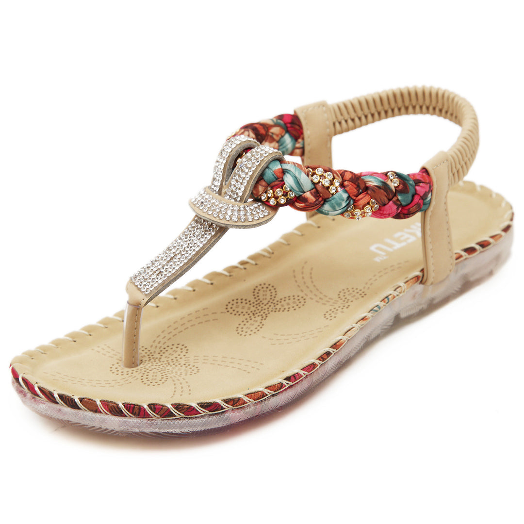 SANDÁLIA RASTEIRA CONFORT STRASS E TIRAS - PODEROSA SHOP