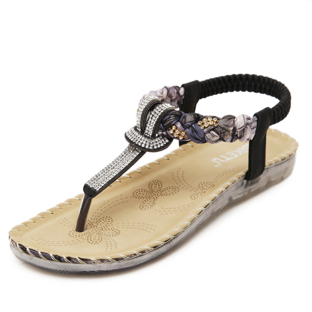 SANDÁLIA RASTEIRA CONFORT STRASS E TIRAS - PODEROSA SHOP