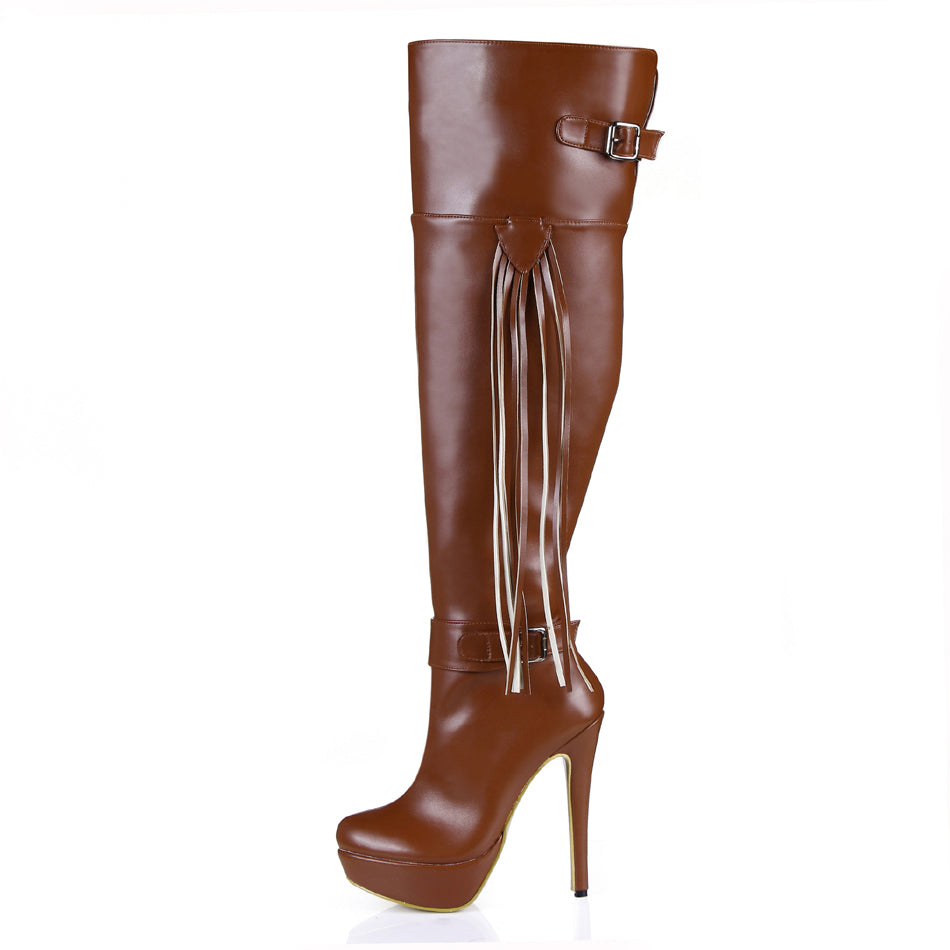 BOTA OVER THE KNEE DETALHE FRANJAS - PODEROSA SHOP