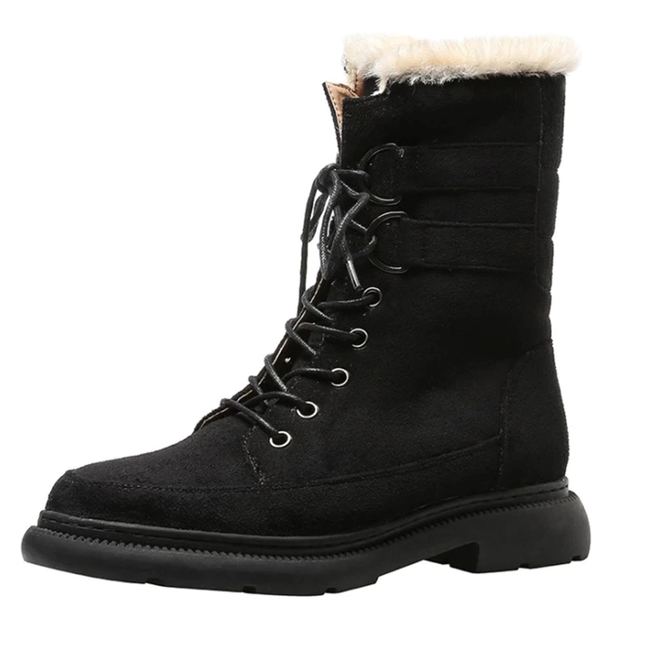 Bota Coturno Cano Baixo Suede Forro Pelos