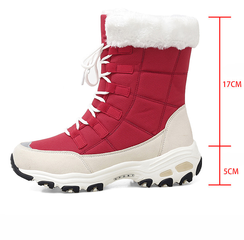 Bota Feminina Impermeável Snow Boot Com Pelos