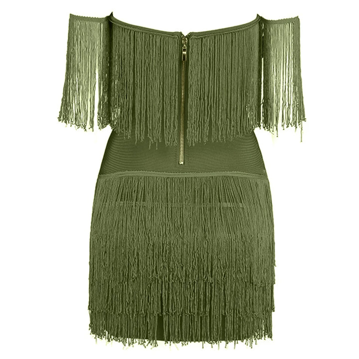 VESTIDO TOMARA QUE CAIA COM FRANJAS
